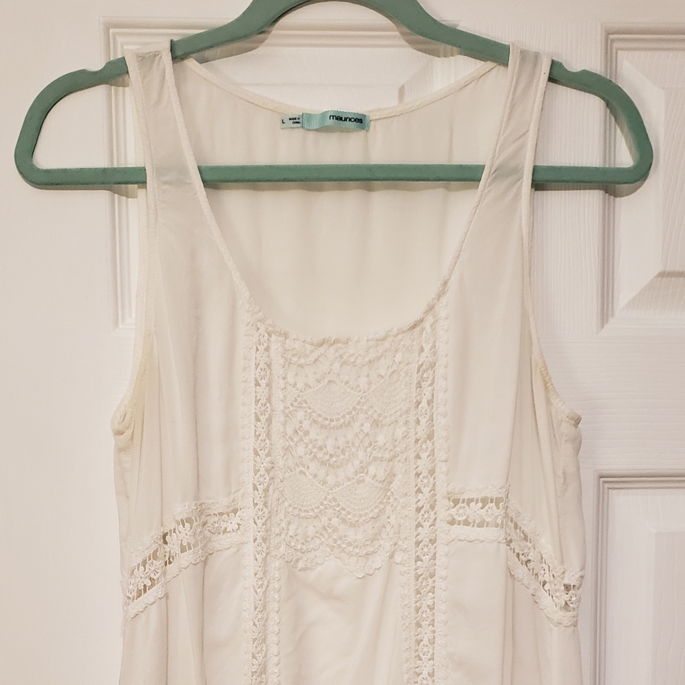 Maurices white lace shirt L